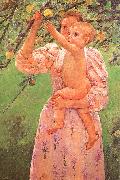 Mary Cassatt Baby Reaching for an Apple oil painting reproduction